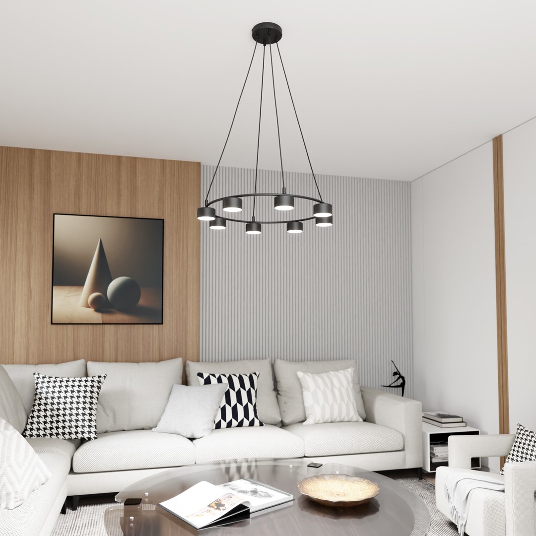 Starlit Ø64 Negro Lámpas de techo De Emibig Lighting - Una lámpara colgante minimalista con un diseño moderno que impresiona por su elegante forma circular.
