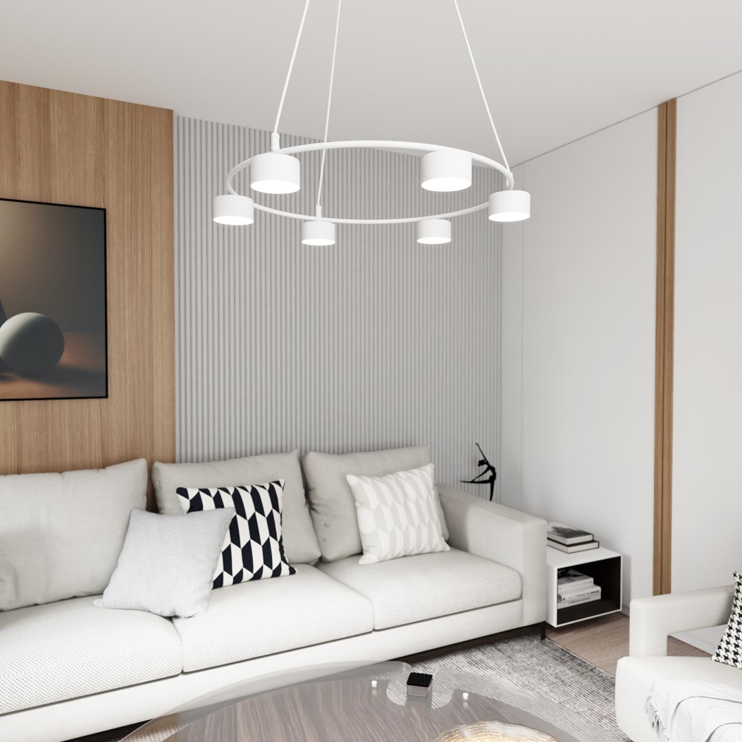 Starlit Ø64 Blanco Lámpas de techo De Emibig Lighting - Una lámpara colgante minimalista con un diseño moderno que impresiona por su elegante forma circular.