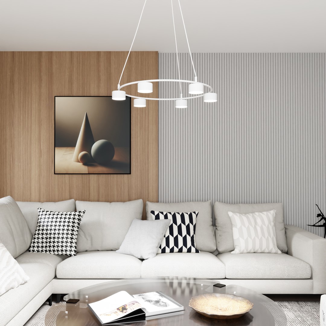 Starlit Ø64 Blanco Lámpas de techo De Emibig Lighting - Una lámpara colgante minimalista con un diseño moderno que impresiona por su elegante forma circular.