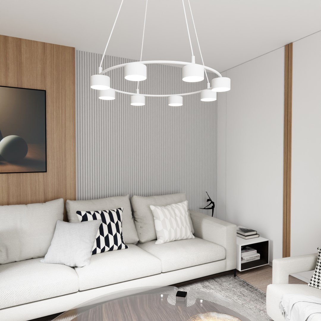 Starlit Ø64 Blanco Lámpas de techo De Emibig Lighting - Una lámpara colgante minimalista con un diseño moderno que impresiona por su elegante forma circular.