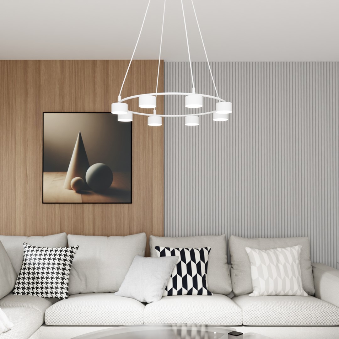 Starlit Ø64 Blanco Lámpas de techo De Emibig Lighting - Una lámpara colgante minimalista con un diseño moderno que impresiona por su elegante forma circular.