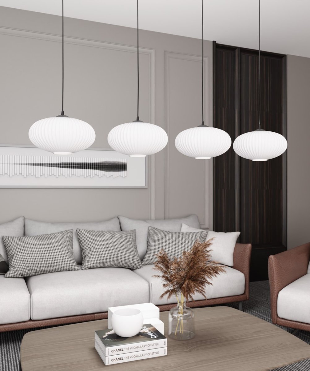 Coco 140cm Blanco Lámpas de techo De Emibig Lighting - Perfecto para salas de estar y comedores: Coco agrega un acento elegante a cualquier estilo de dise&ntilde;o de interiores.