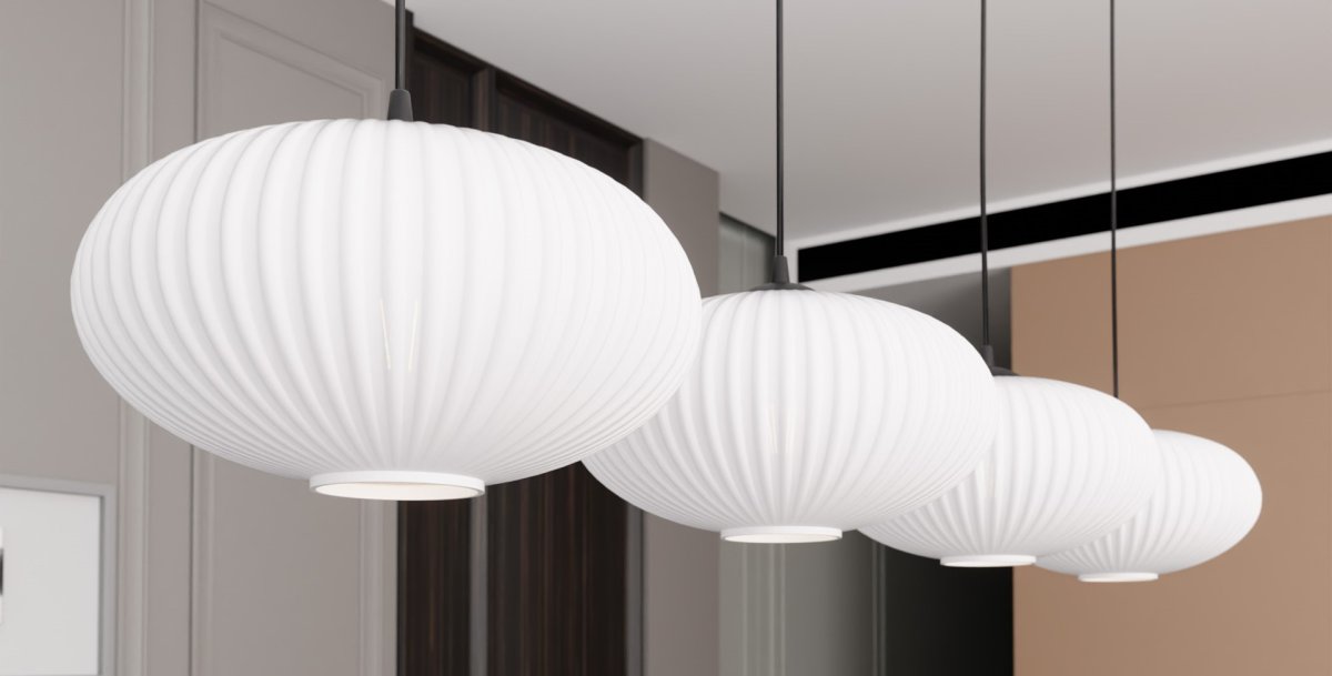 Coco 140cm Blanco Lámpas de techo De Emibig Lighting - Perfecto para salas de estar y comedores: Coco agrega un acento elegante a cualquier estilo de dise&ntilde;o de interiores.