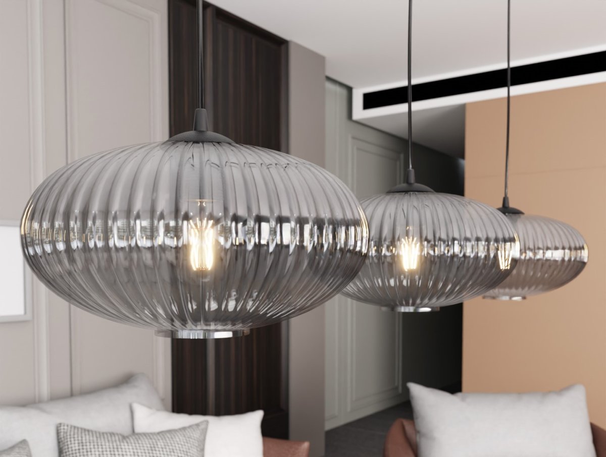 Coco 115cm Color humo Lámpas de techo De Emibig Lighting - Perfecto para salas de estar y comedores: Coco agrega un acento elegante a cualquier estilo de dise&ntilde;o de interiores.