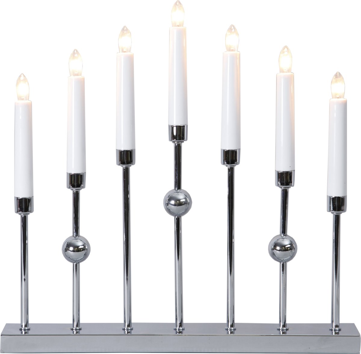 Gustavo Cromo De Star Trading - El candelabro tiene 7 fuentes de luz con un brillo acogedor.