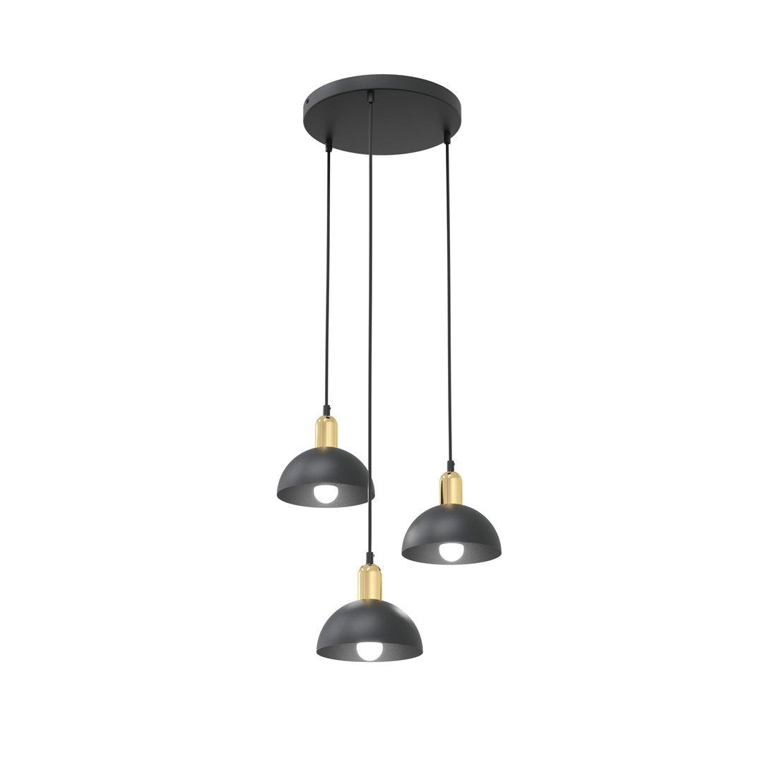 Moto Ø30 Negro Lámpas de techo De Emibig Lighting - Las pantallas de metal crudo le dan a la l&aacute;mpara un car&aacute;cter distintivo, mientras que los detalles de color dorado a&ntilde;aden calidez y elegancia sutil.