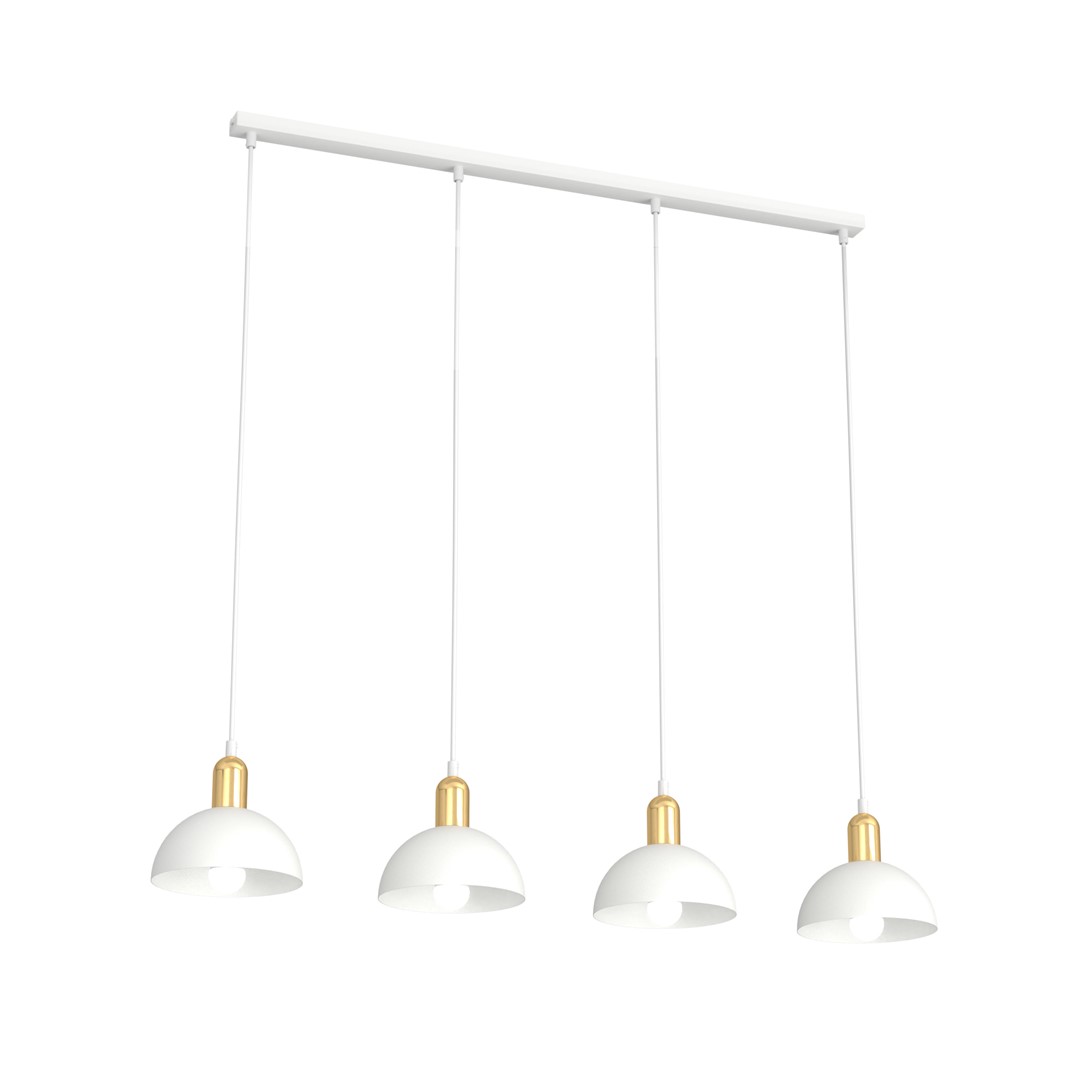 Moto 90cm Blanco Lámpas de techo De Emibig Lighting - Las pantallas de metal crudo le dan a la l&aacute;mpara un car&aacute;cter distintivo, mientras que los detalles de color dorado a&ntilde;aden calidez y elegancia sutil.