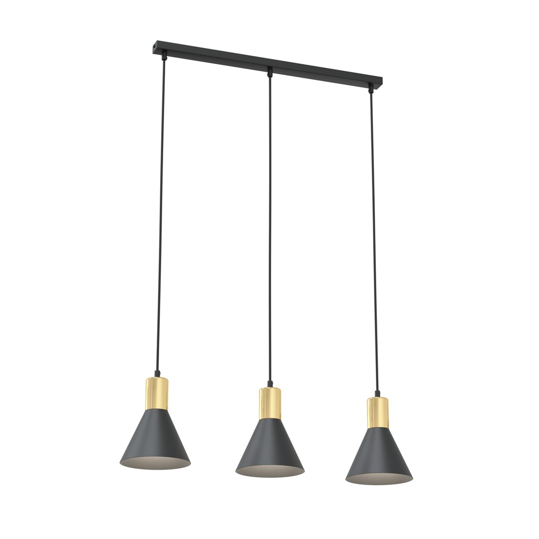 Rosa 60cm Negro Lámpas de techo De Emibig Lighting - Perfecto para salas de estar, comedores o cocinas, el rosa crea una atm&oacute;sfera &uacute;nica en la habitaci&oacute;n al combinar la rugosidad del metal con la sutil elegancia de un acento dorado.