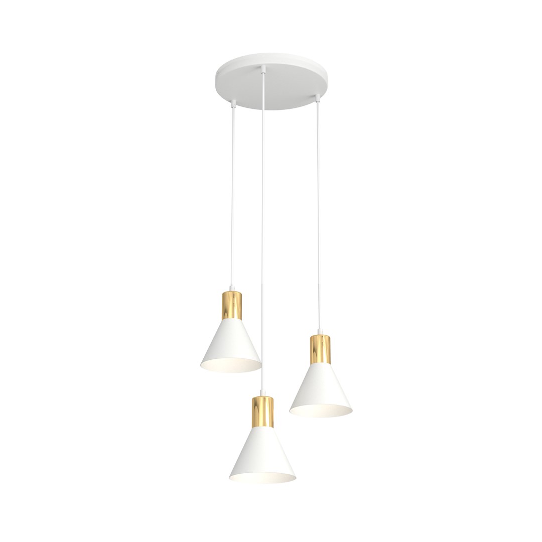 Rosa Ø30 Blanco Lámpas de techo De Emibig Lighting - Perfecto para salas de estar, comedores o cocinas, el rosa crea una atm&oacute;sfera &uacute;nica en la habitaci&oacute;n al combinar la rugosidad del metal con la sutil elegancia de un acento dorado.