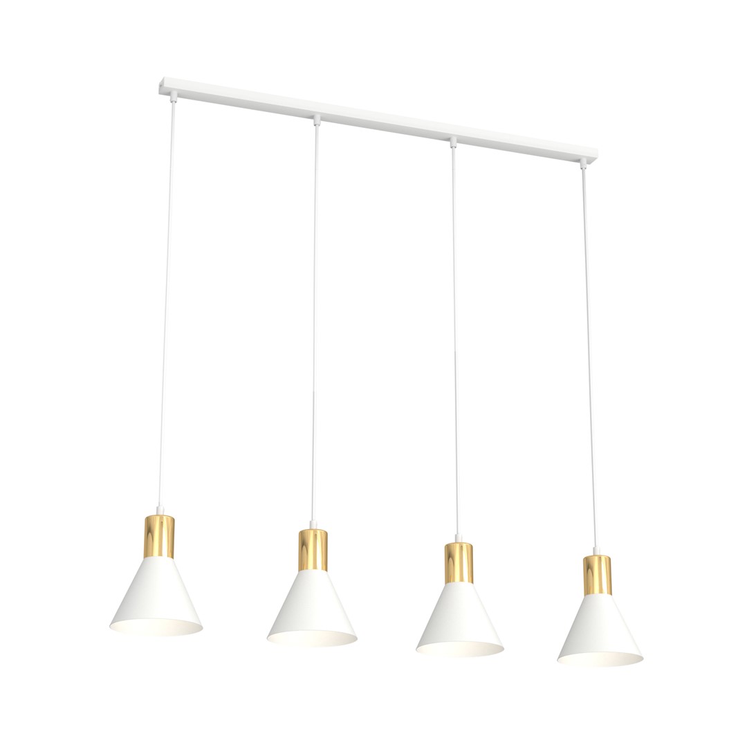 Rosa 90cm Blanco Lámpas de techo De Emibig Lighting - Perfecto para salas de estar, comedores o cocinas, el rosa crea una atm&oacute;sfera &uacute;nica en la habitaci&oacute;n al combinar la rugosidad del metal con la sutil elegancia de un acento dorado.