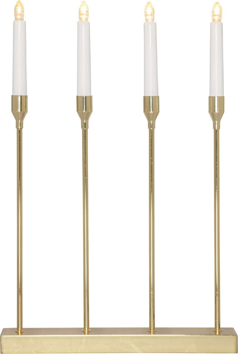 Lottie Latón De Star Trading - Moderno candelabro de Adviento a pilas, en color lat&oacute;n, fabricado en metal.