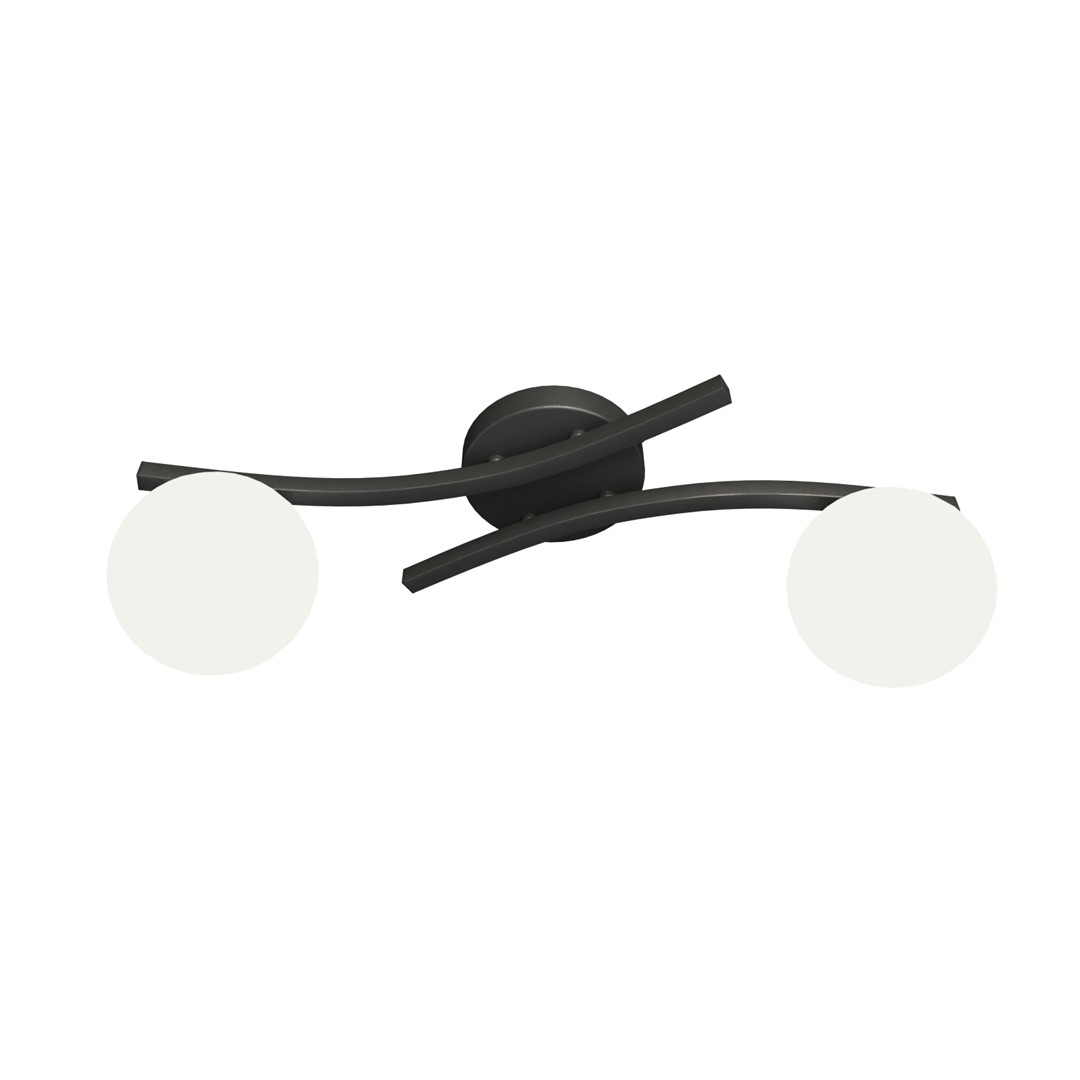 Opus 60cm Blanco plafón De Emibig Lighting - La forma sencilla y las c&uacute;pulas de cristal opalino confieren a la estancia suavidad y ligereza, mientras que la l&aacute;mpara difunde una luz agradable y difusa.