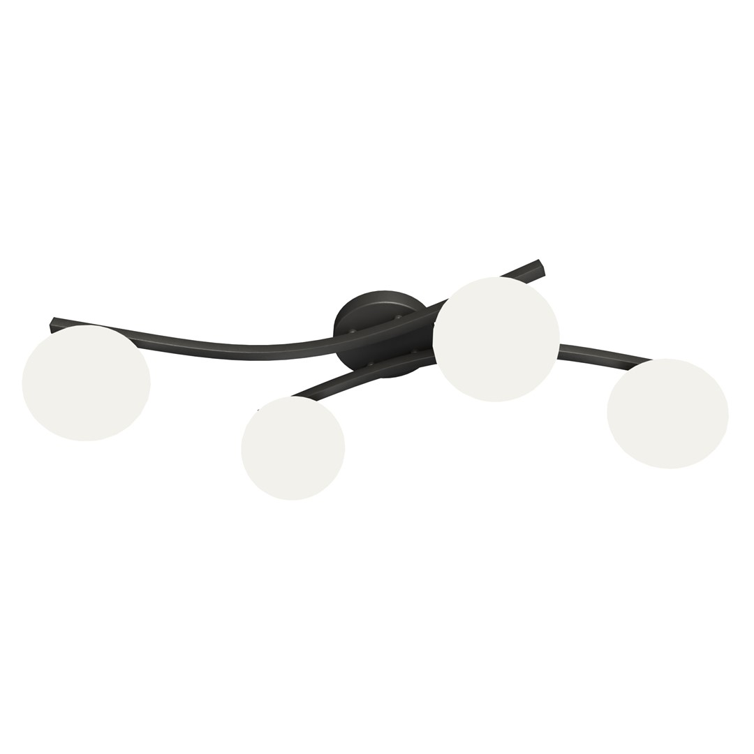 Opus 84cm Blanco plafón De Emibig Lighting - La forma sencilla y las c&uacute;pulas de cristal opalino confieren a la estancia suavidad y ligereza, mientras que la l&aacute;mpara difunde una luz agradable y difusa.