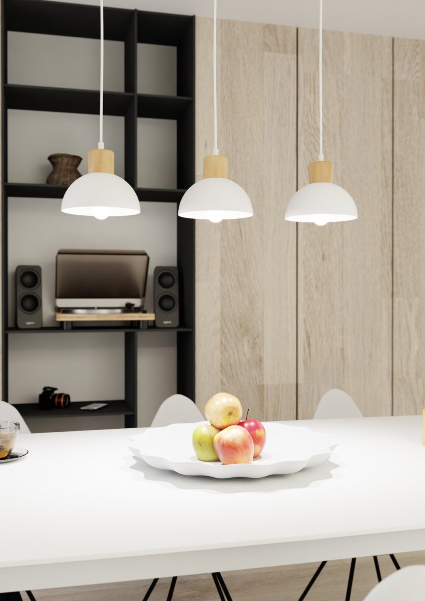 Seco 60cm Blanco Lámpas de techo De Emibig Lighting - La l&aacute;mpara de techo Seco captura la esencia del estilo escandinavo, donde la forma simple se combina con elementos naturales.