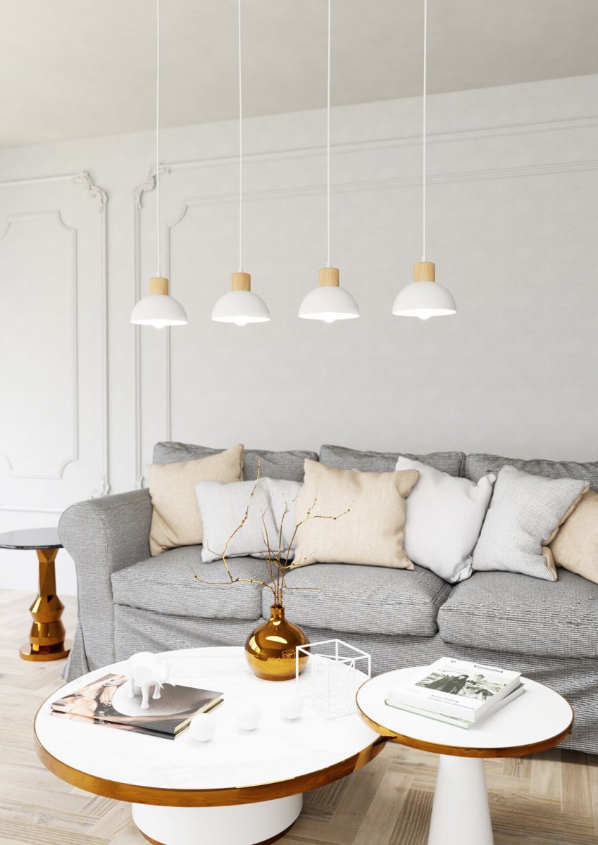 Seco 90cm Blanco Lámpas de techo De Emibig Lighting - La l&aacute;mpara de techo Seco captura la esencia del estilo escandinavo, donde la forma simple se combina con elementos naturales.