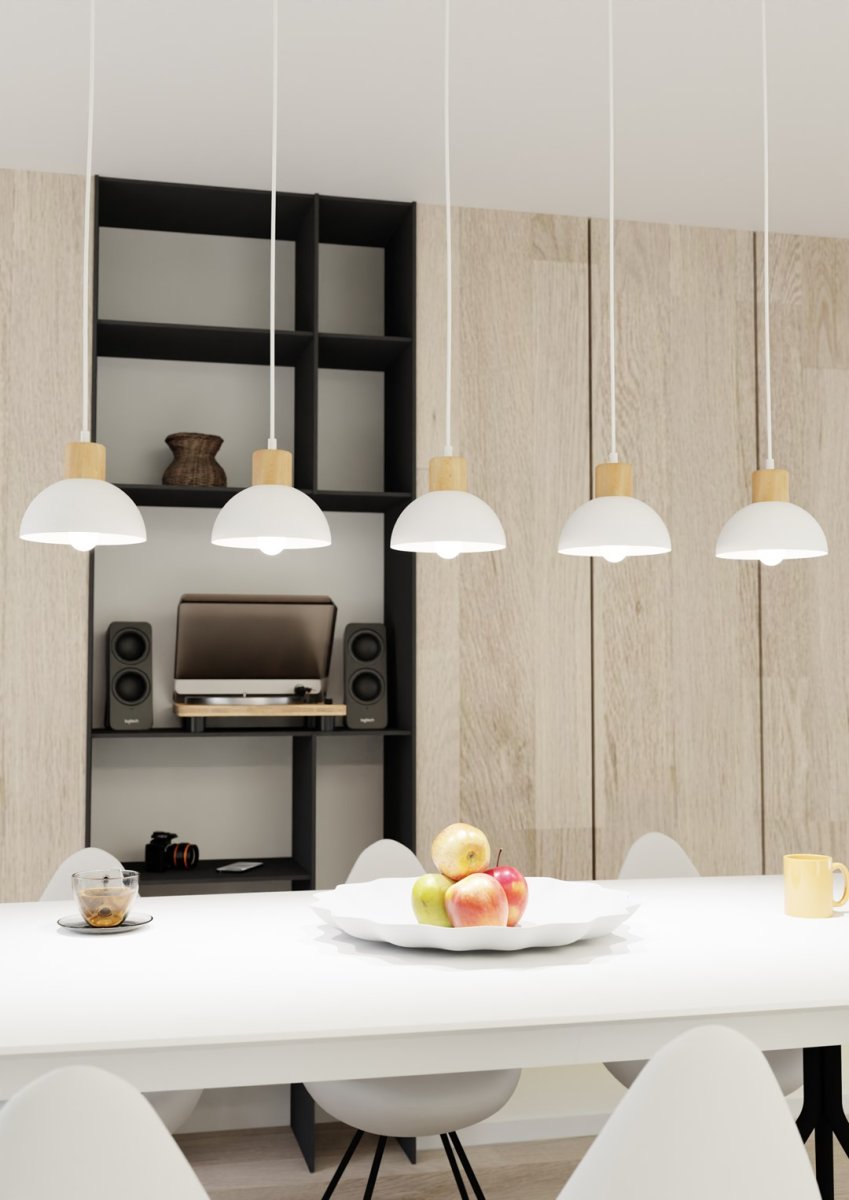 Seco 116cm Blanco Lámpas de techo De Emibig Lighting - La l&aacute;mpara de techo Seco captura la esencia del estilo escandinavo, donde la forma simple se combina con elementos naturales.