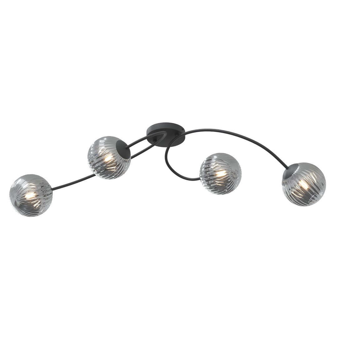 Vibra 110cm Color humo plafón De Emibig Lighting - La l&aacute;mpara de techo Vibra es una l&aacute;mpara de techo moderna con un dise&ntilde;o elegante y a la vez minimalista.