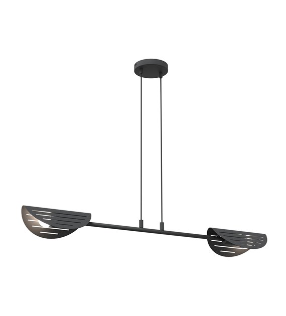 Saber 104cm Negro Lámpas de techo De Emibig Lighting - Perfecta para salas de estar, comedores o entornos de oficina, Saber emite una luz suave que crea una atm&oacute;sfera especial y subraya el estilo de la estancia.