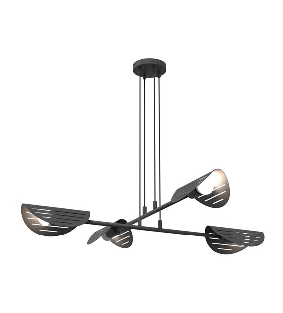 Saber 104cm Negro Lámpas de techo De Emibig Lighting - Perfecta para salas de estar, comedores o entornos de oficina, Saber emite una luz suave que crea una atm&oacute;sfera especial y subraya el estilo de la estancia.