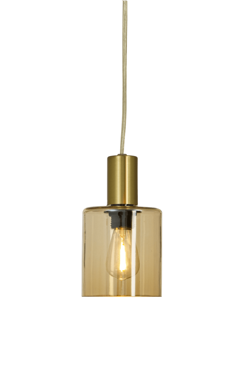 Cylinder Ø9 Latón mate lámpara de ventana De Aneta Lighting - El cable tiene 4 metros de largo y dispone de un interruptor de corriente media y un enchufe.