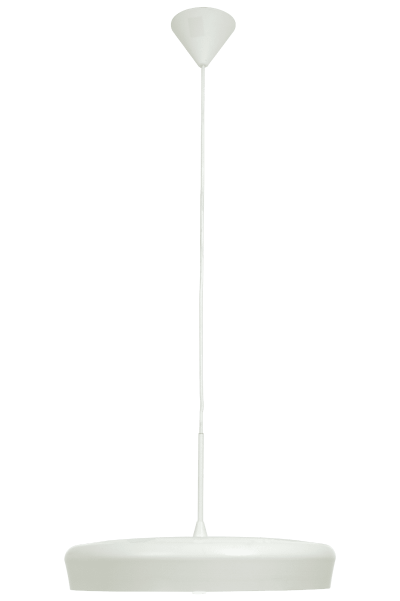 ETA Ø45 Blanco Lámpas de techo De Aneta Lighting - Florón de techo fabricado en plástico blanco para suspensión con gancho, con bloque de terminales, montable con enchufe de lámpara.