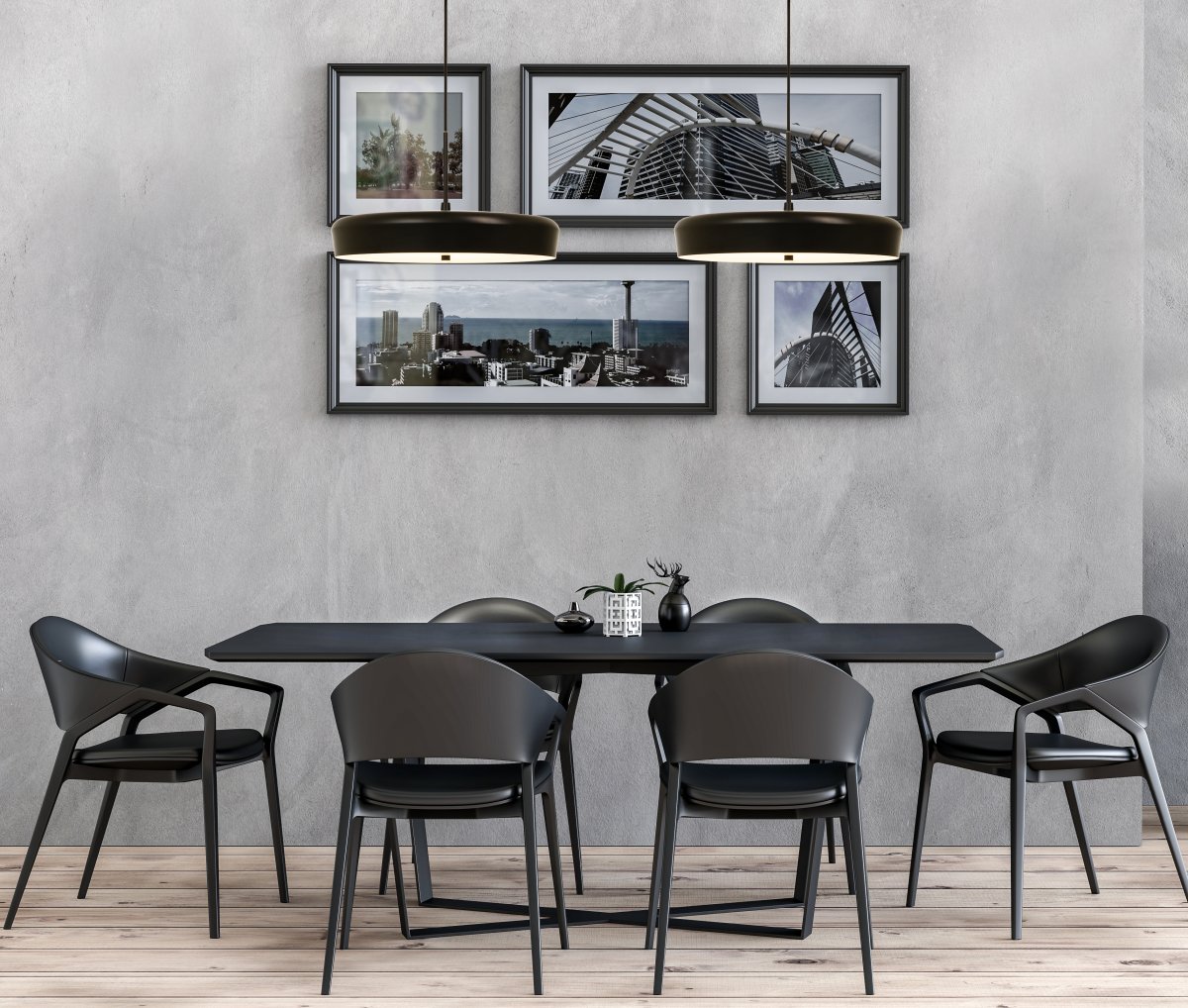 ETA Ø45 Negro Lámpas de techo De Aneta Lighting - Florón de techo fabricado en plástico negro para suspensión con gancho, con bloque de terminales, montable con enchufe de lámpara.