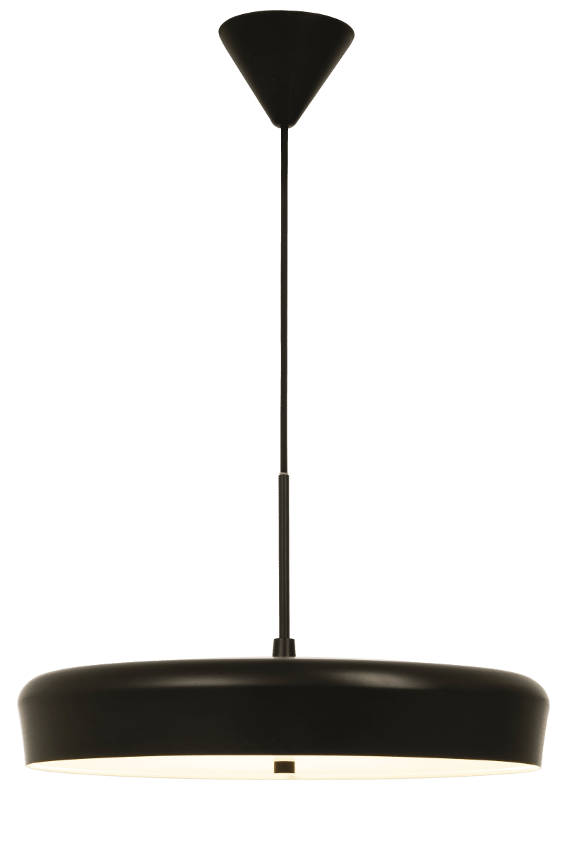 ETA Ø45 Negro Lámpas de techo De Aneta Lighting - Florón de techo fabricado en plástico negro para suspensión con gancho, con bloque de terminales, montable con enchufe de lámpara.