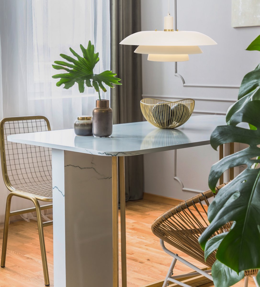 Epsilon 1 Ø45 Blanco Lámpas de techo De Aneta Lighting - L&aacute;mpara colgante cl&aacute;sica de cocina EPISLON de metal lacado en blanco.
