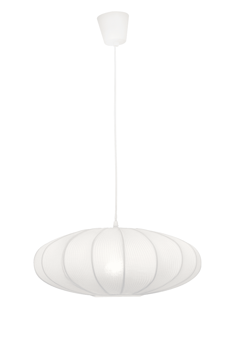Mamsell Ø45 Blanco Lámpas de techo De Aneta Lighting - La lámpara de techo Mamsell está recubierta de un tejido elástico finamente plisado que proporciona una luz agradable y ligeramente tenue.