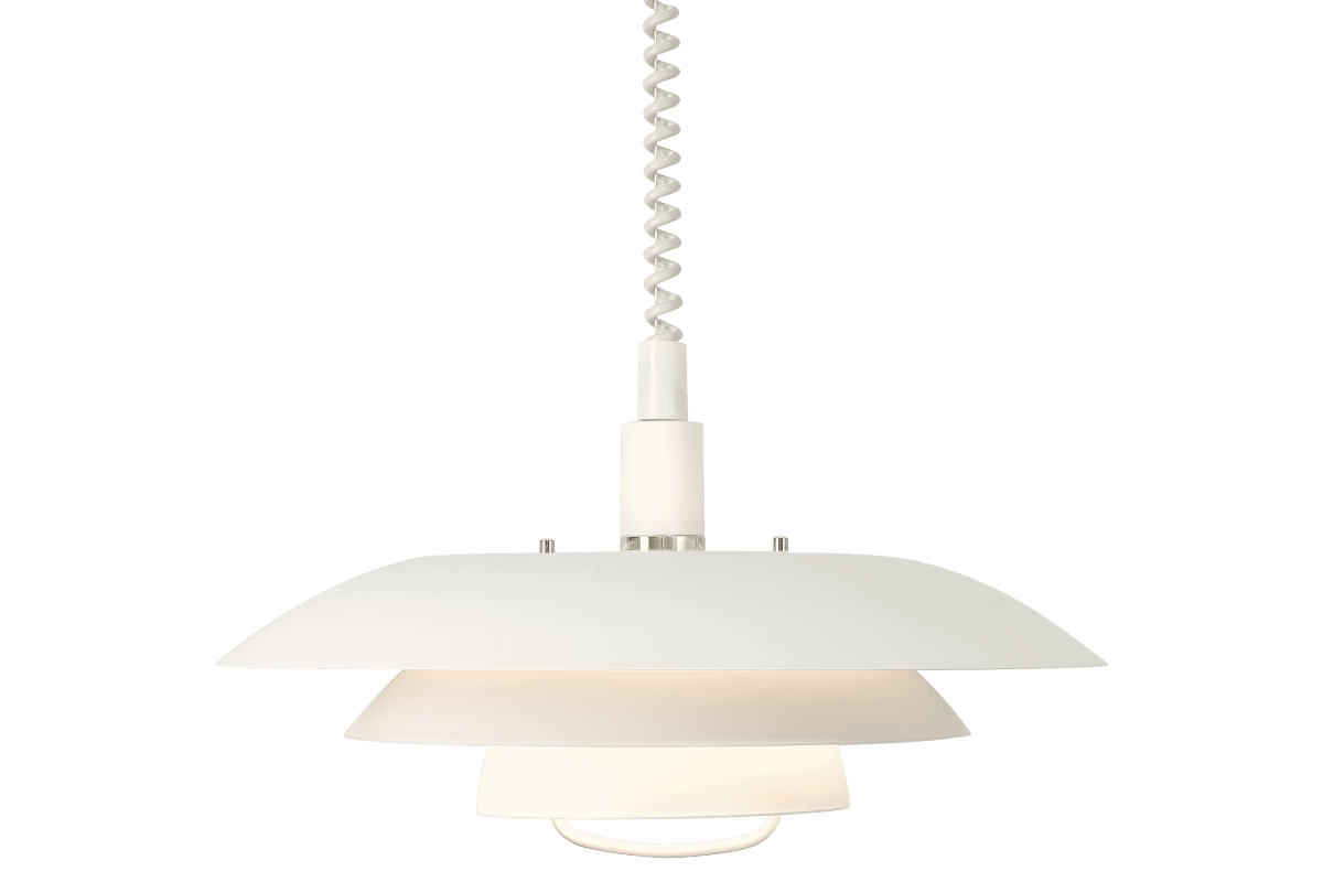 Imagen ampliada de Epsilon Ø45 Blanco Lámpas de techo De Aneta Lighting - La cl&aacute;sica l&aacute;mpara de techo Epsilon con funci&oacute;n de elevaci&oacute;n se puede subir o bajar f&aacute;cilmente tirando o subiendo la manivela.