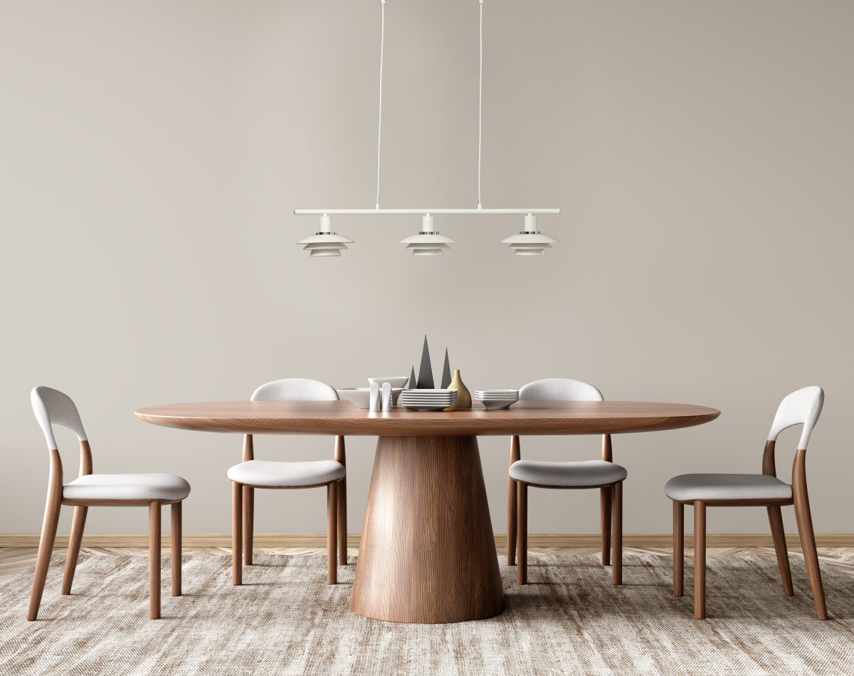 Epsilon 86cm Blanco Lámpas de techo De Aneta Lighting - EPSILON es la clásica lámpara de techo que adquiere un estilo más moderno con sus tres pantallas más pequeñas.