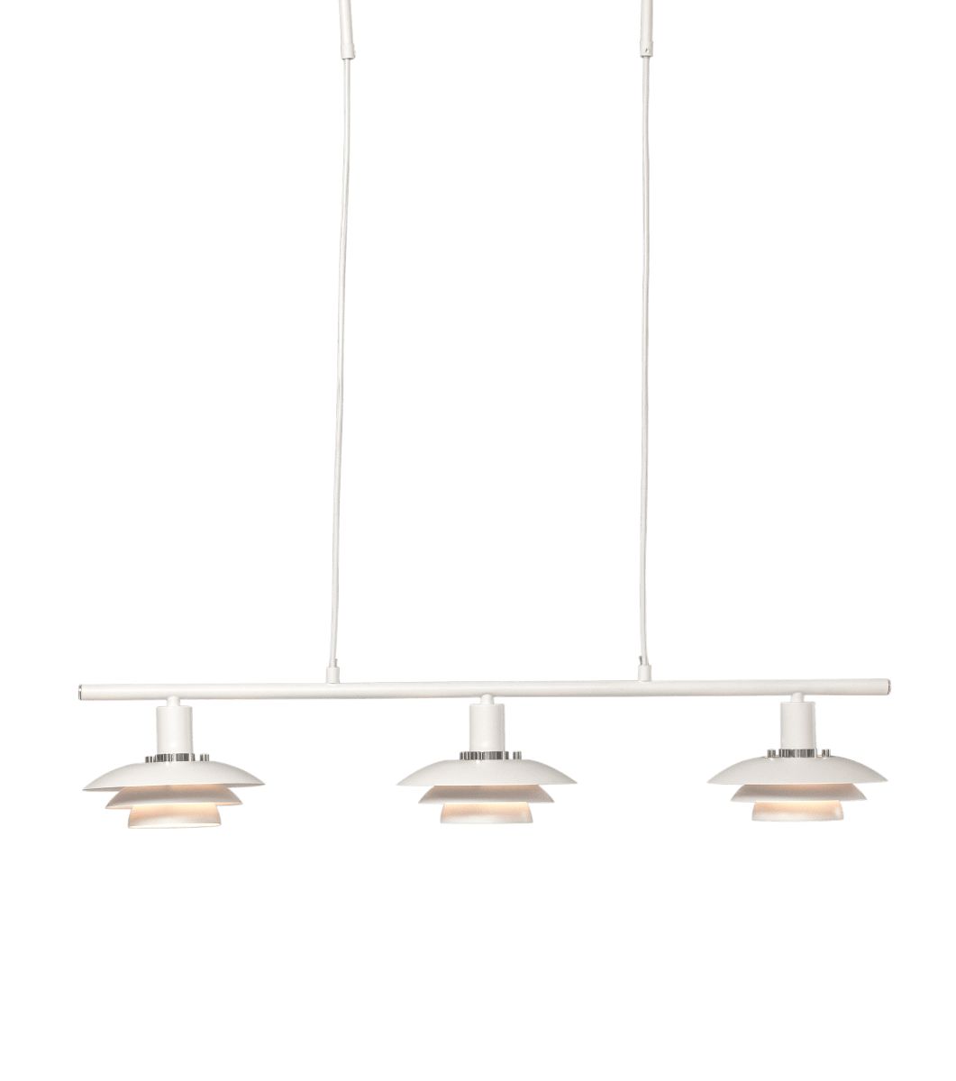Epsilon 86cm Blanco Lámpas de techo De Aneta Lighting - EPSILON es la clásica lámpara de techo que adquiere un estilo más moderno con sus tres pantallas más pequeñas.