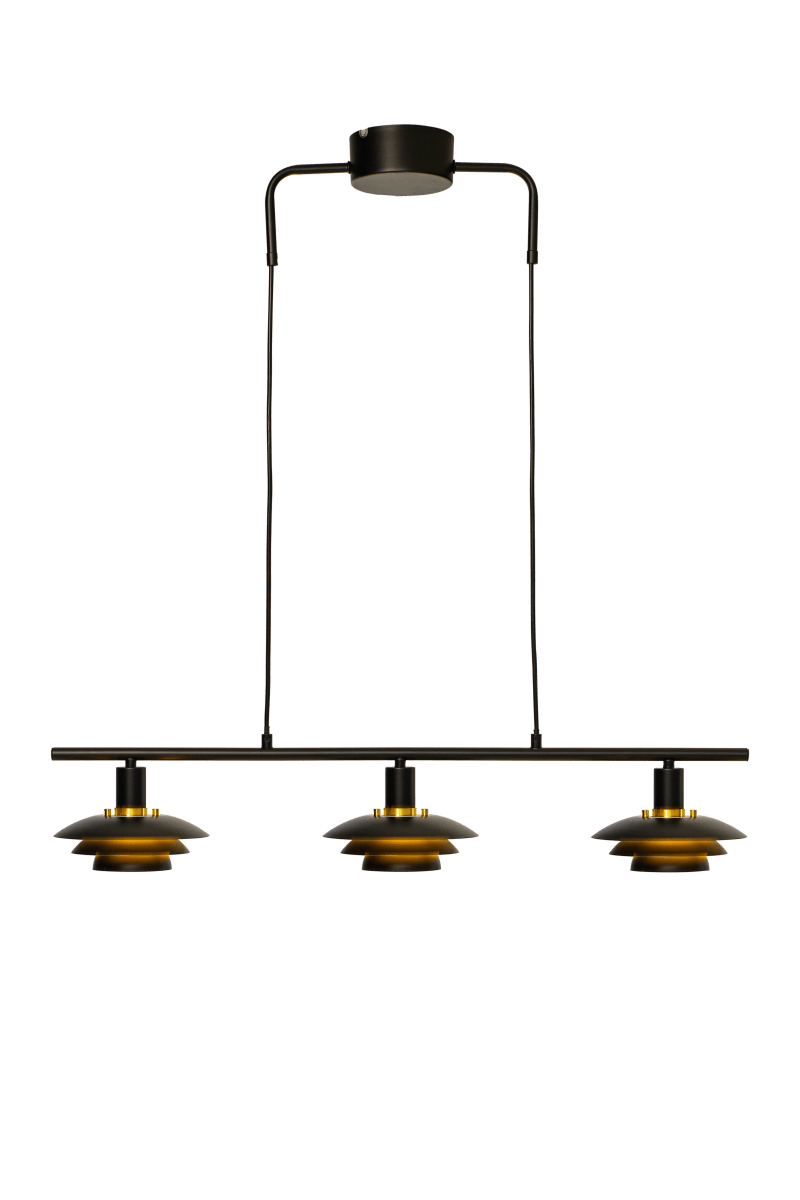 Epsilon 86cm Negro Lámpas de techo De Aneta Lighting - EPSILON es la clásica lámpara de techo que adquiere un estilo más moderno con sus tres pantallas más pequeñas.