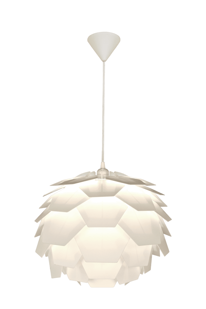 Carpatica Ø40 Blanco Lámpas de techo De Aneta Lighting - El dosel del techo está hecho de plástico blanco para suspensión con gancho y está equipado con una tira de sujeción.