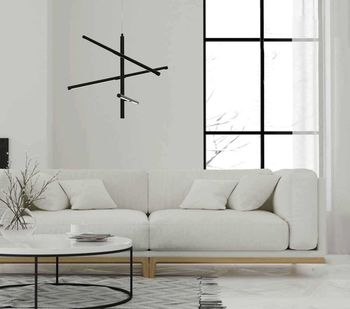 Stecco Ø60 Negro Lámpas de techo De Aneta Lighting - Los brazos se pueden inclinar en varias direcciones, lo que crea una buena difusión de la luz.