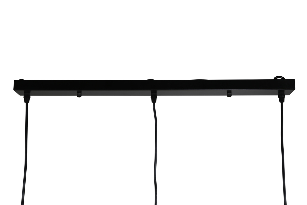 Elda 75cm Negro Lámpas de techo De Venture Design - Con tres pantallas en forma de c&uacute;pula y un interior de color cobre, crea un ambiente c&aacute;lido.