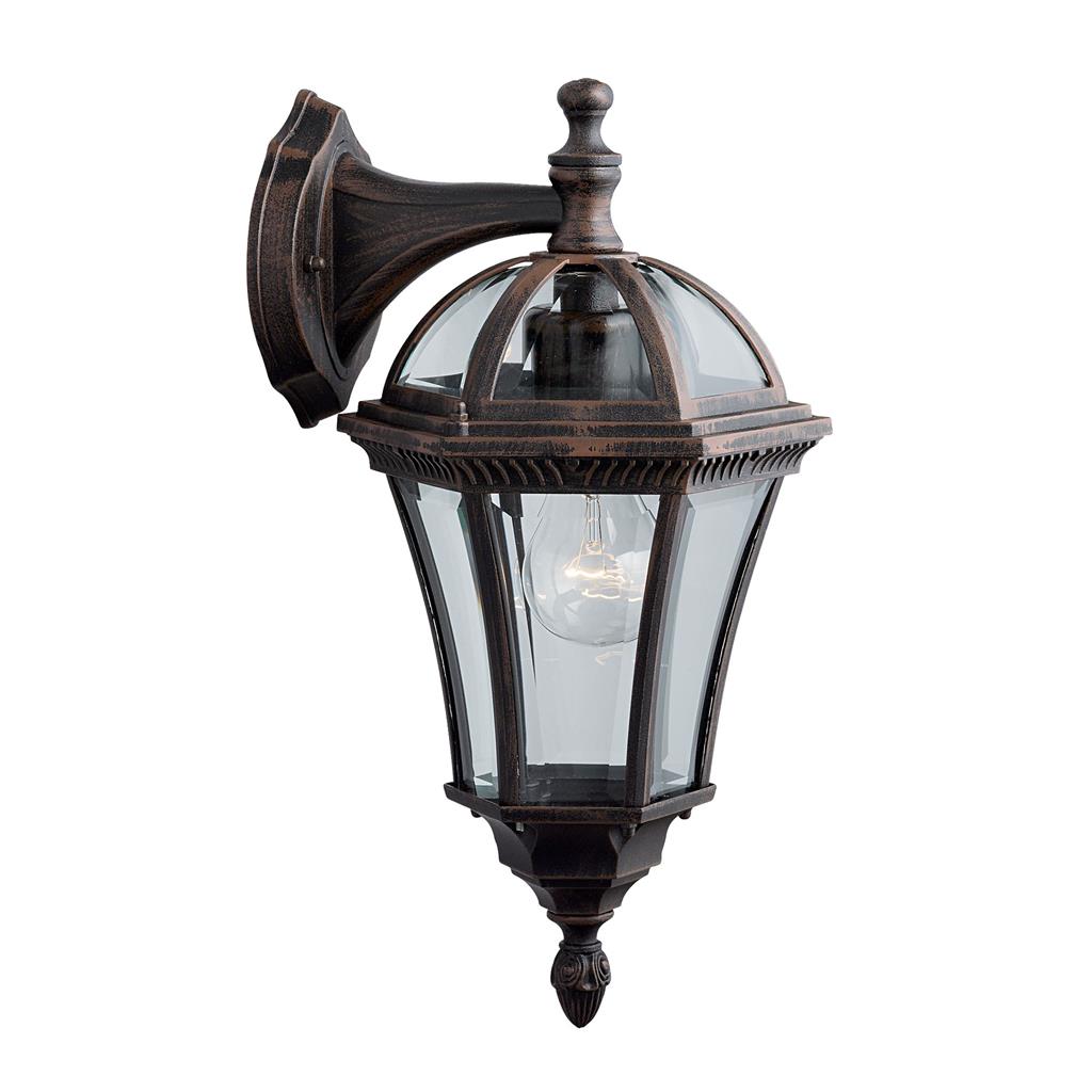 Capri Marrón lámpara de exterior De Searchlight - Esta elegante lámpara de pared con luz hacia abajo tiene un acabado marrón rústico que crea una impresión cálida y acogedora.