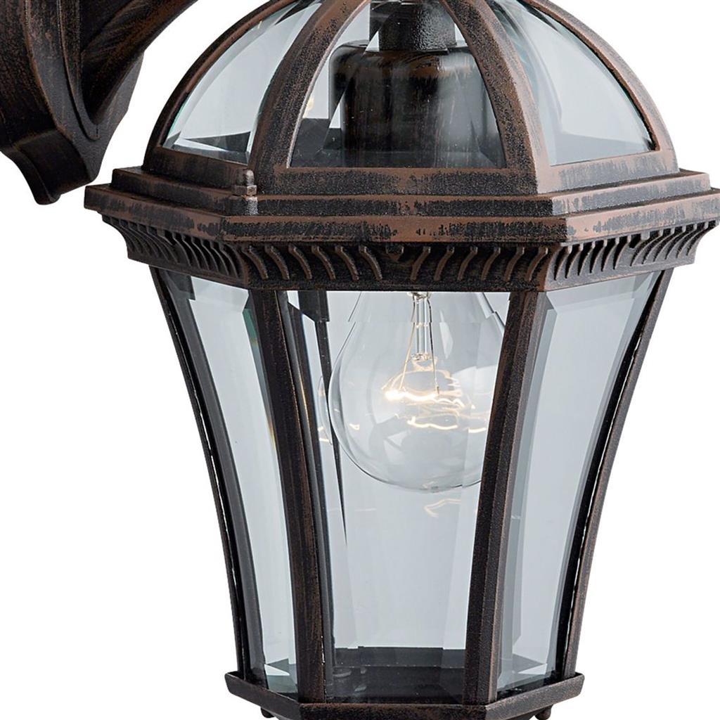 Capri Marrón lámpara de exterior De Searchlight - Esta elegante lámpara de pared con luz hacia abajo tiene un acabado marrón rústico que crea una impresión cálida y acogedora.