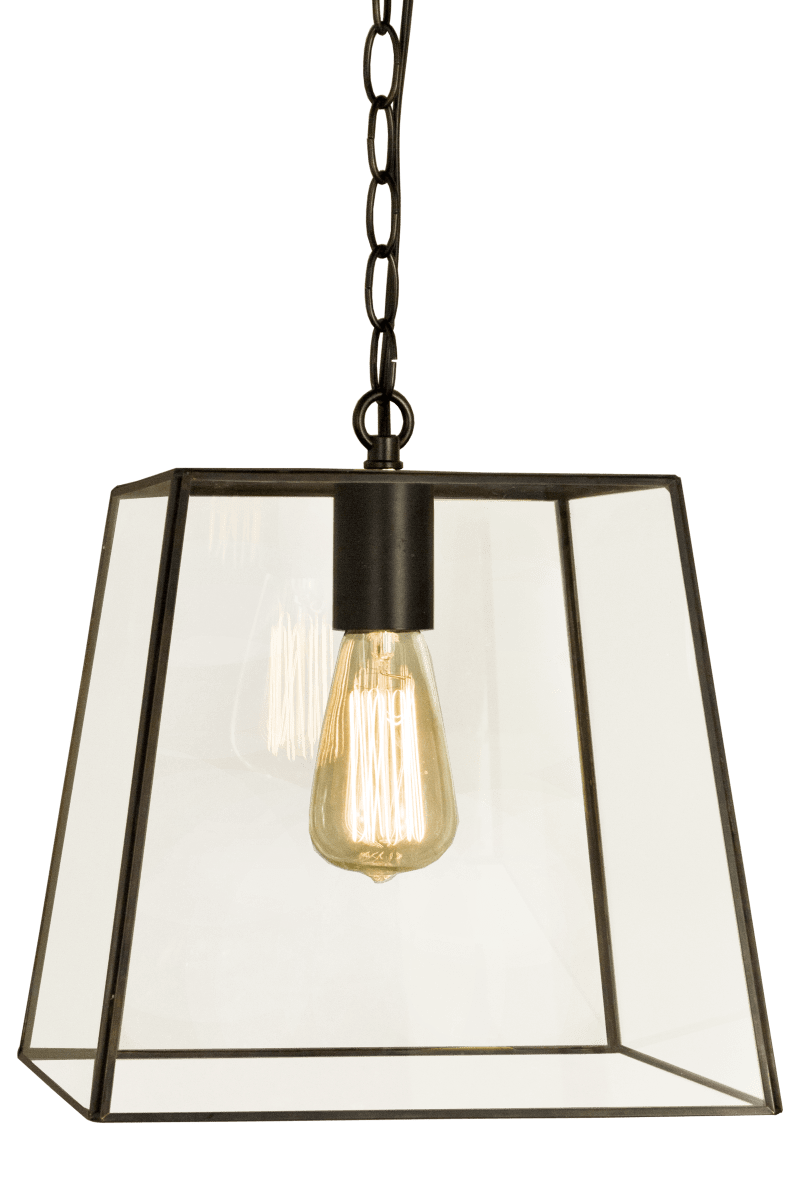Diplomat 28cm Negro Lámpas de techo De Aneta Lighting - DIPLOMAT, l&aacute;mpara de techo de f&aacute;cil colocaci&oacute;n fabricada en metal pintado en negro y cristal, 60 W E27 (no incluida).