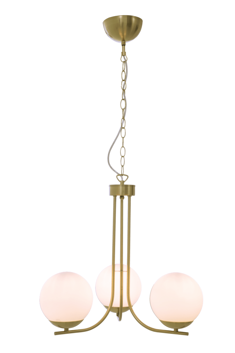 Orfeus Ø44 Latón mate Lámpas de techo De Aneta Lighting - ORFEUS es una lámpara de techo de latón mate con tres pantallas de cristal en color blanco opal.