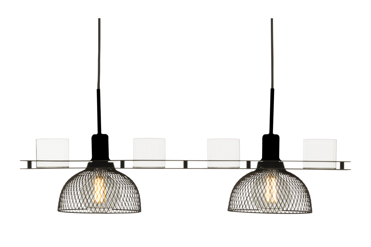Timjan 78cm Negro Lámpas de techo De Aneta Lighting - Suspensión con gancho para una fácil instalación con carcasa de techo de metal negro.