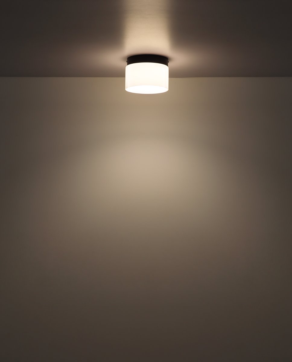 Trenton Ø20 Blanco plafón De Globo Lighting - Med sin runda sk&auml;rm i opalglas skapas en fin ljusspridning i rummet.