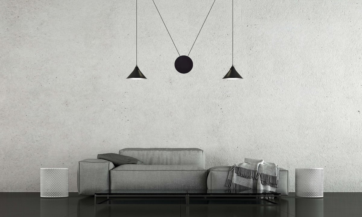 Abramo 40cm Negro Lámpas de techo De Emibig Lighting - Con la opción de montaje en pared y un cable largo, Abramo ofrece muchas posibilidades para diferentes disposiciones.