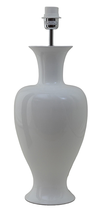 Mindy 50cm Vit base de lámpara De Hallbergs - Denna eleganta lampfot i keramik har en mjuk, klassisk form och blank vit finish som ger ett varmt och stilrent uttryck.