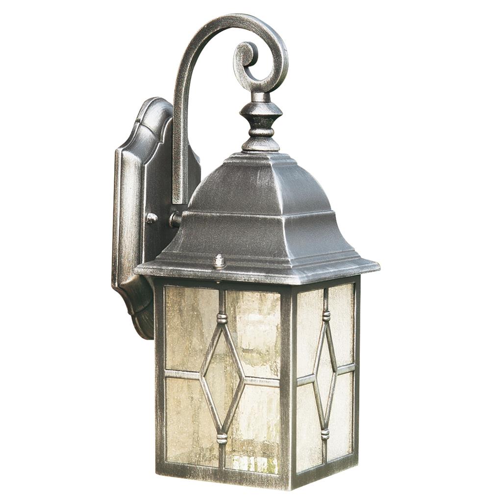 Genoa Plata lámpara de exterior De Searchlight - Dale a tu terraza, tu entrada; O dale a tu fachada un toque rústico con el aplique de pared Génova, una lámpara llena de encanto y carácter.
