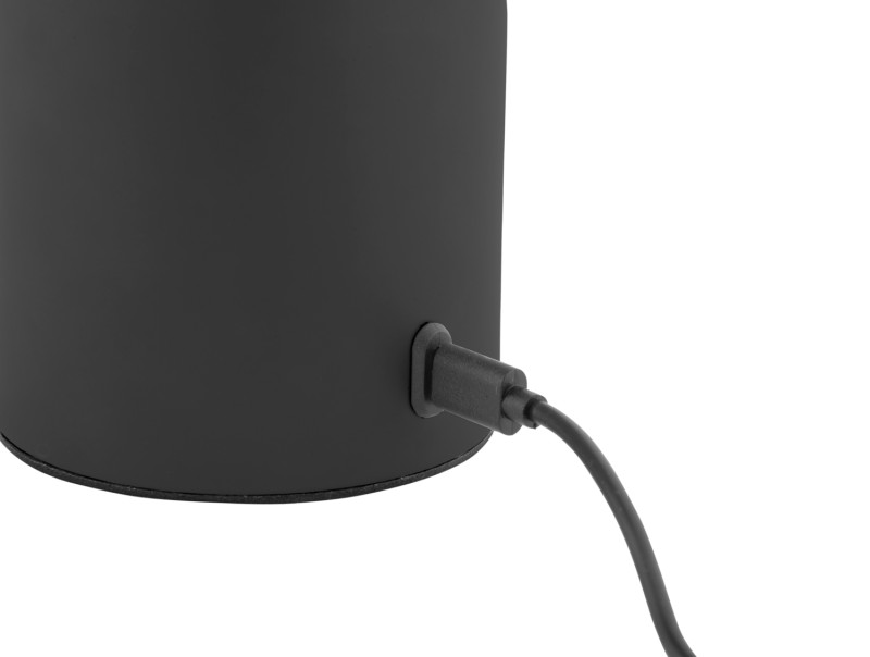 Camp LED 30cm Negro portátil De Leitmotiv - La lámpara es regulable mediante un práctico mando giratorio y se carga con el cable USB-C incluido.