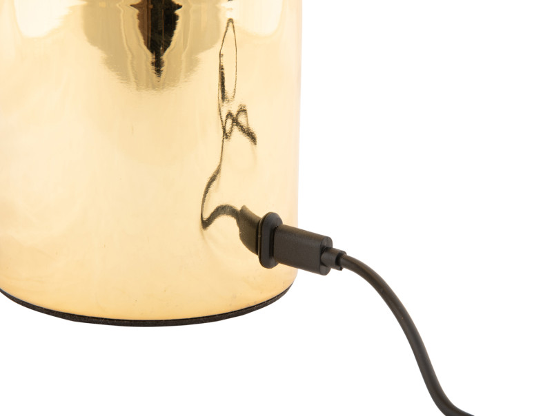 Camp LED 30cm Oro portátil De Leitmotiv - La lámpara es regulable mediante un práctico dial giratorio y se carga con el cable USB-C incluido.