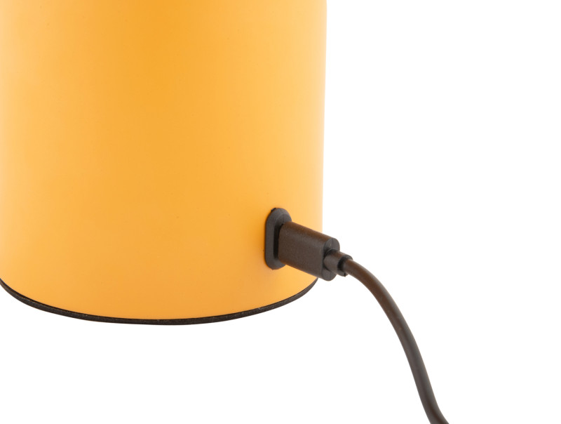 Camp LED 30cm Amarillo portátil De Leitmotiv - La lámpara es regulable mediante un práctico dial giratorio y se carga con el cable USB-C incluido.