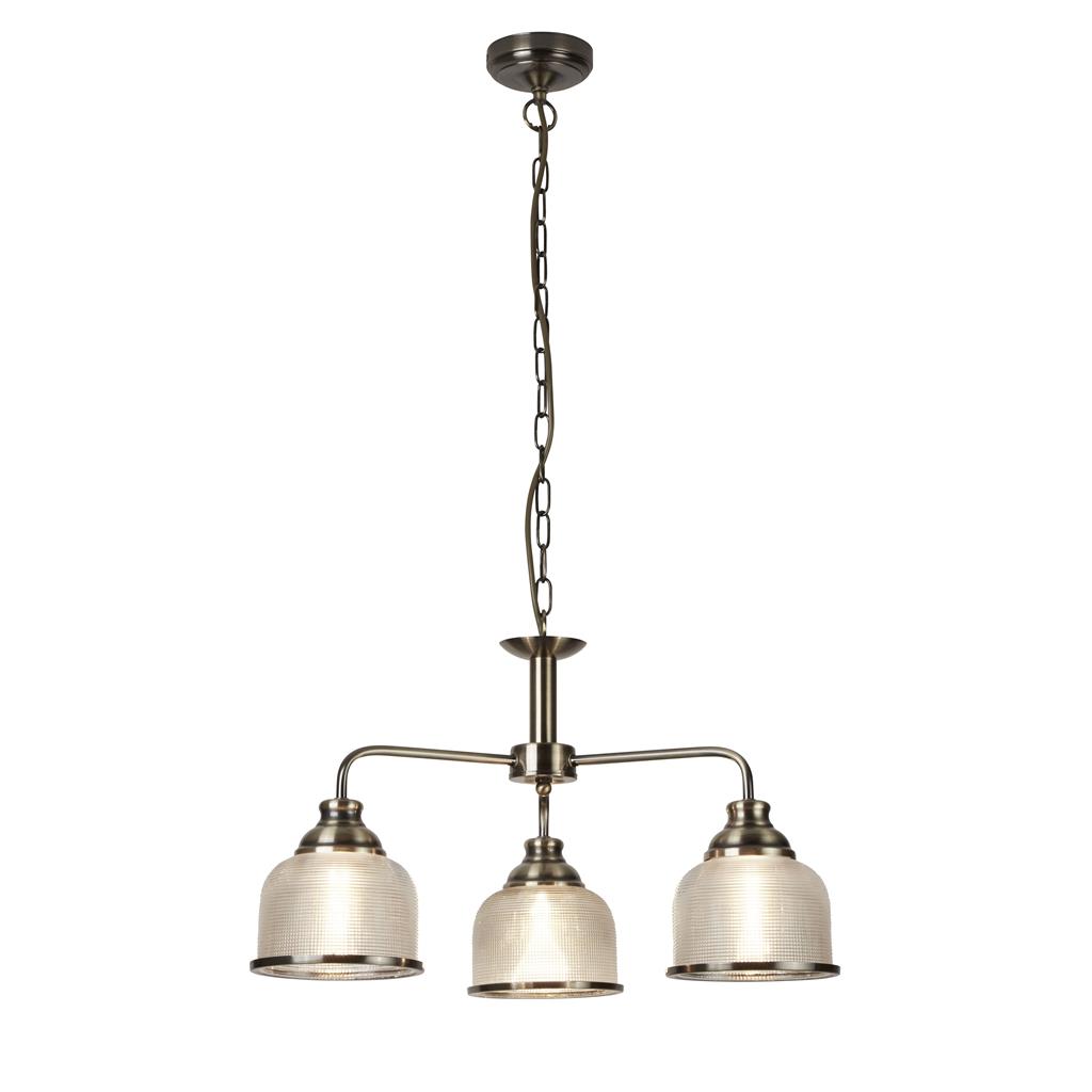 Bistro Ø56 Latón antiguo Lámpas de techo De Searchlight - Bistro es una elegante lámpara colgante con una robusta estructura que aporta un toque moderno y atemporal a su cocina o comedor.
