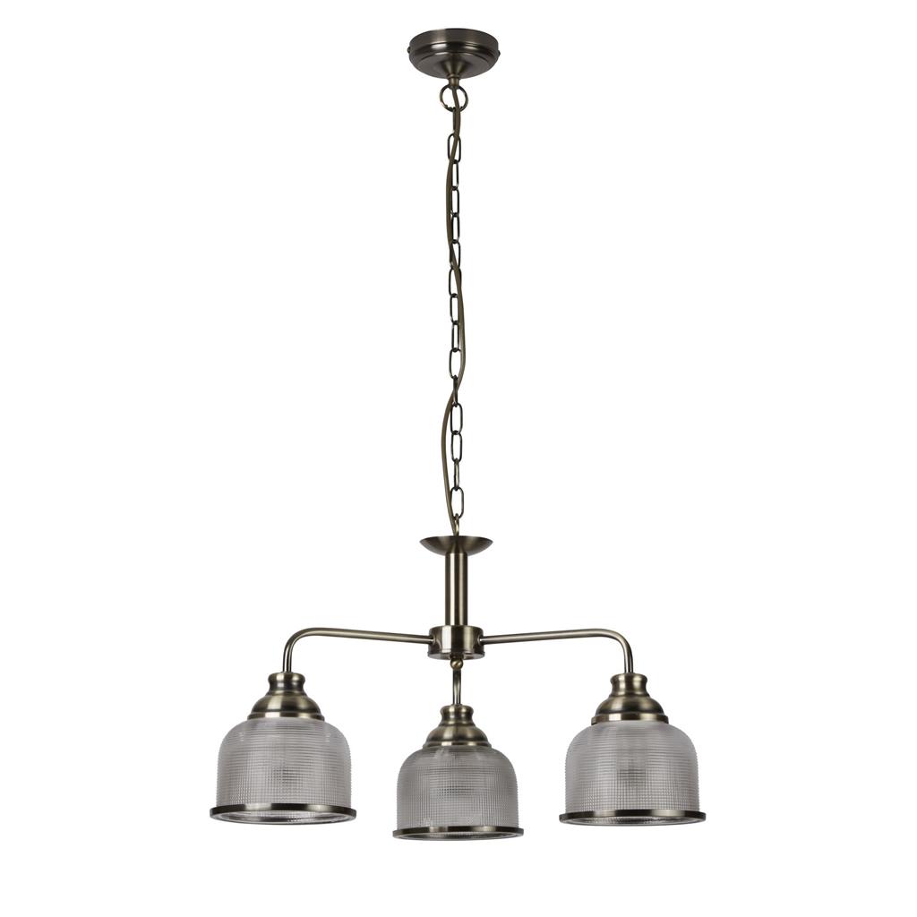 Bistro Ø56 Latón antiguo Lámpas de techo De Searchlight - Bistro es una elegante lámpara colgante con una robusta estructura que aporta un toque moderno y atemporal a su cocina o comedor.